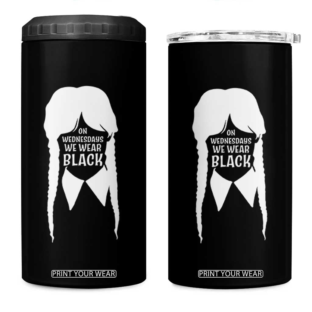 On Wednesdays We Wear Black 4 in 1 Can Cooler Tumbler Goth Halloween TS10 One Size: 16 oz Black Print Your Wear