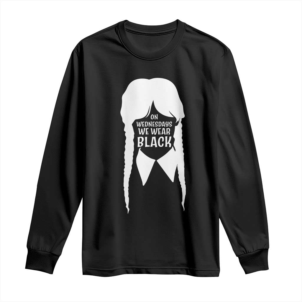 On Wednesdays We Wear Black Long Sleeve Shirt Goth Halloween TS10 Black Print Your Wear