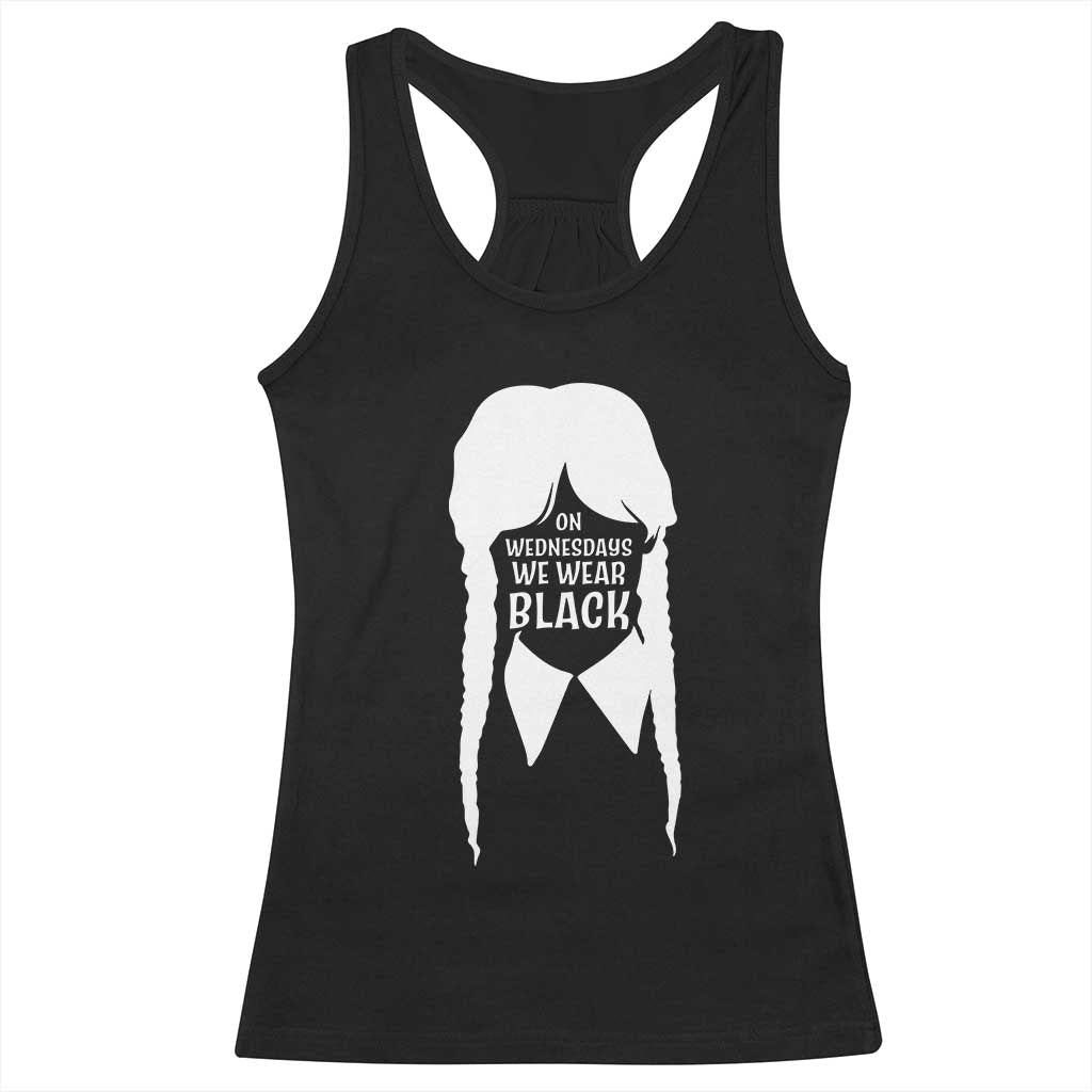 On Wednesdays We Wear Black Racerback Tank Top Goth Halloween TS10 Black Print Your Wear