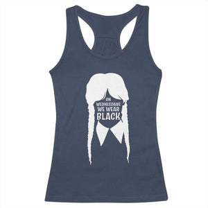 On Wednesdays We Wear Black Racerback Tank Top Goth Halloween TS10 Navy Print Your Wear