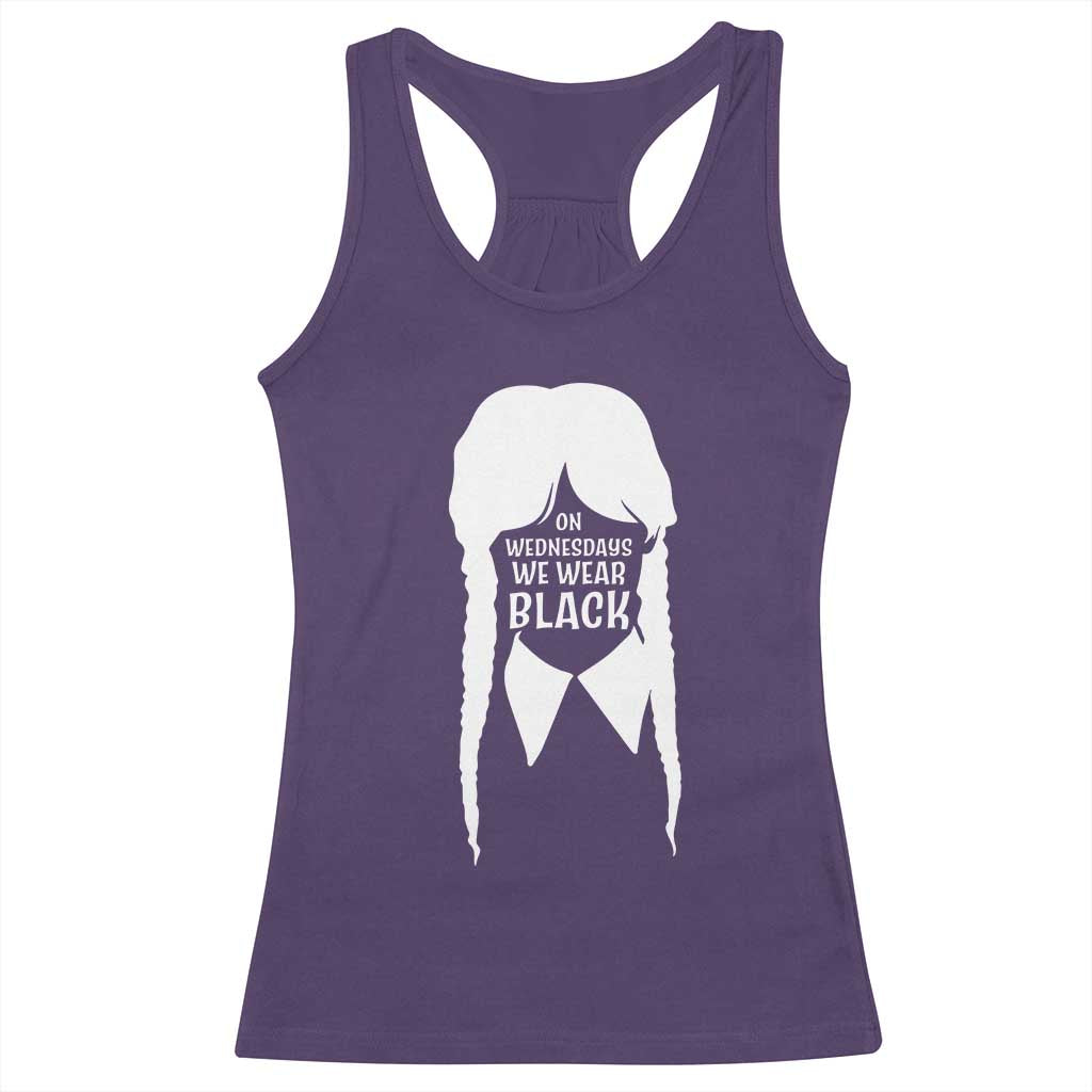 On Wednesdays We Wear Black Racerback Tank Top Goth Halloween TS10 Purple Print Your Wear
