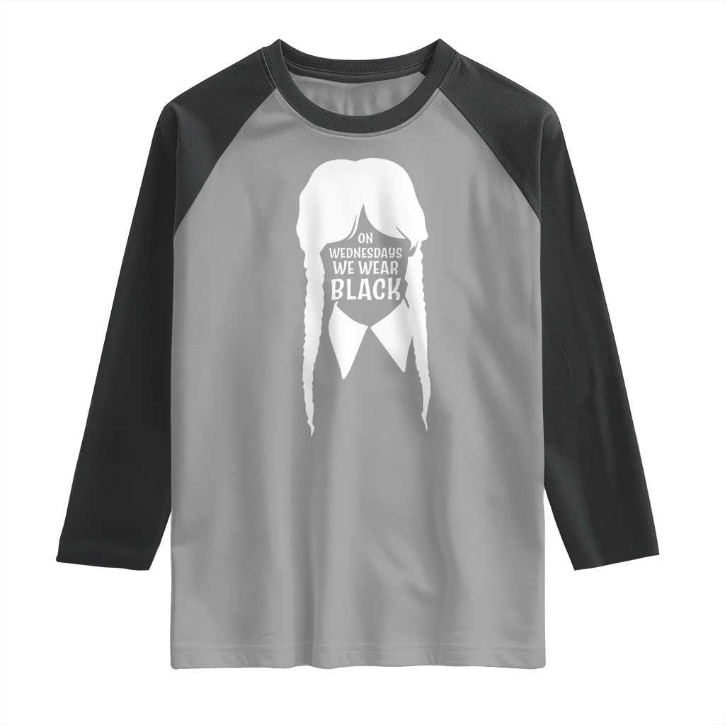On Wednesdays We Wear Black Raglan Shirt Goth Halloween TS10 Sport Gray Black Print Your Wear