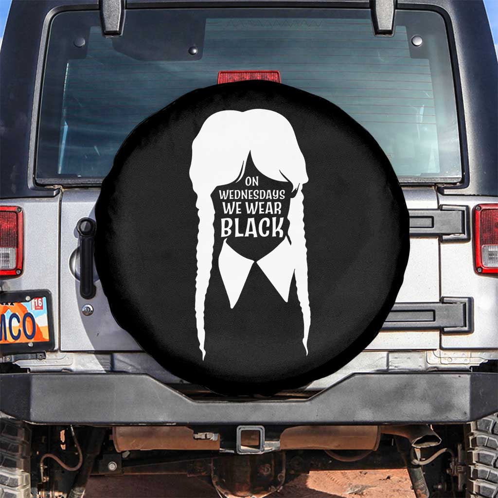 On Wednesdays We Wear Black Spare Tire Cover Goth Halloween TS10 No hole Black Print Your Wear