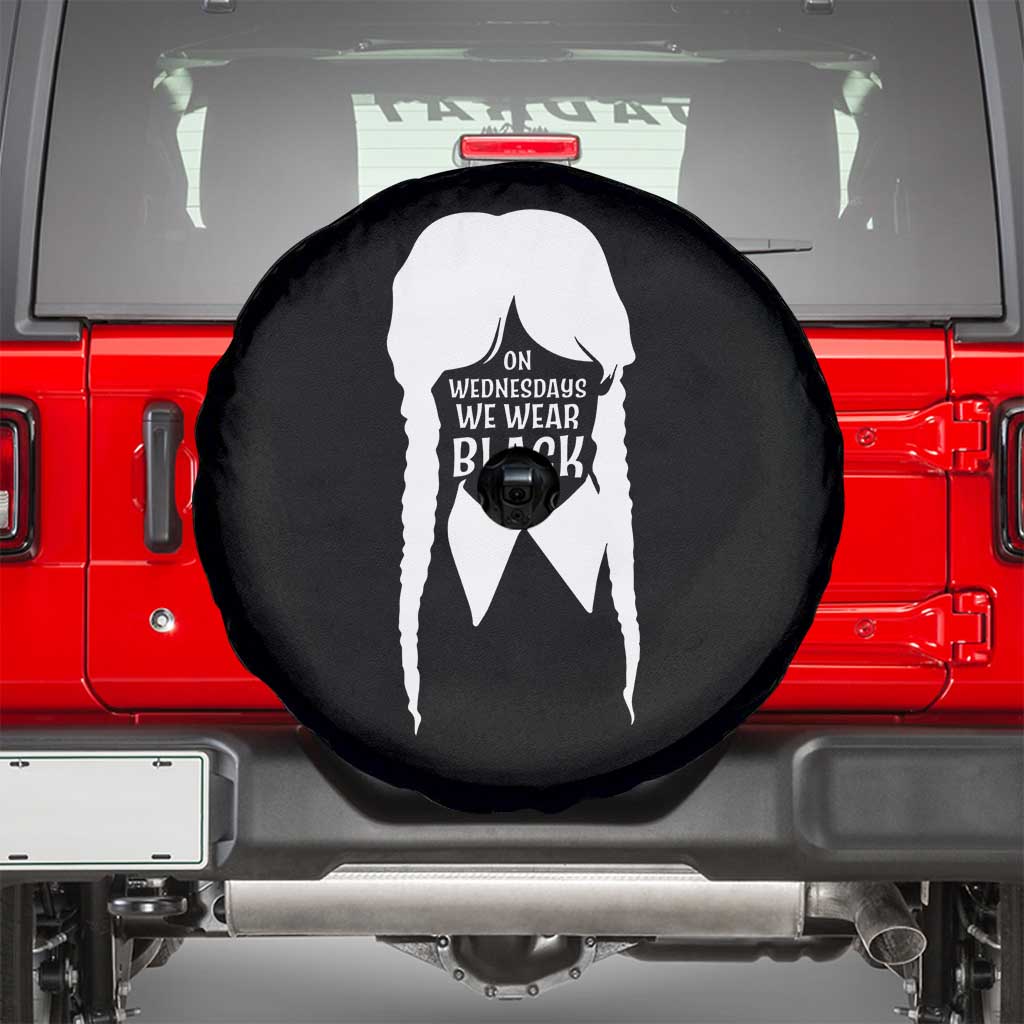 On Wednesdays We Wear Black Spare Tire Cover Goth Halloween TS10 Black Print Your Wear