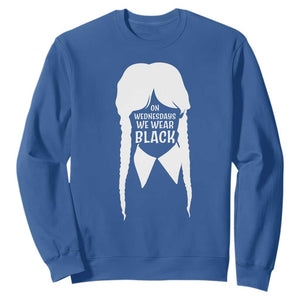 On Wednesdays We Wear Black Sweatshirt Goth Halloween TS10 Royal Blue Print Your Wear