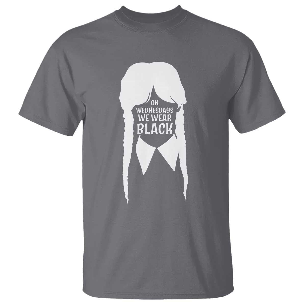 On Wednesdays We Wear Black T Shirt Goth Halloween TS10 Charcoal Print Your Wear