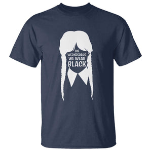 On Wednesdays We Wear Black T Shirt Goth Halloween TS10 Navy Print Your Wear