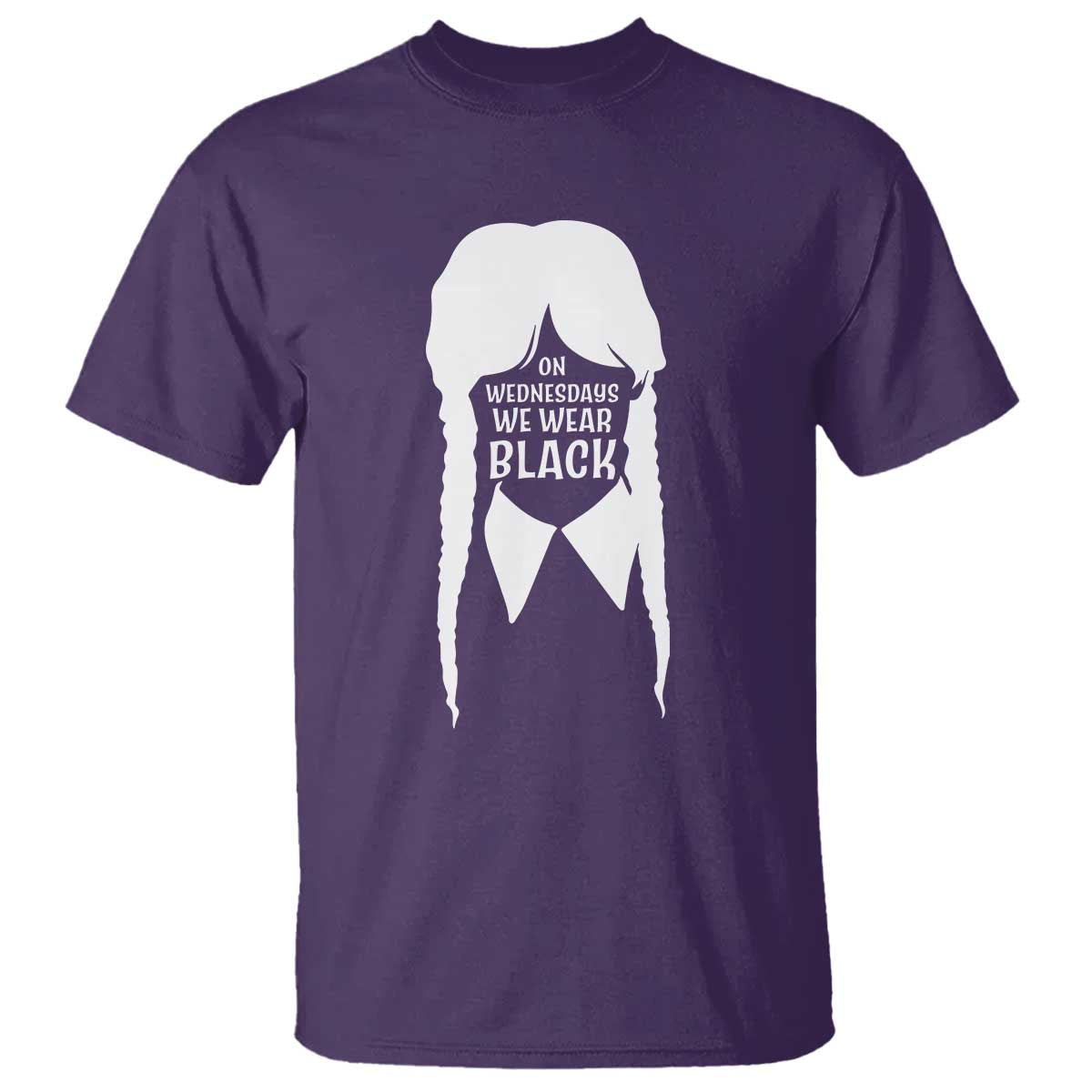 On Wednesdays We Wear Black T Shirt Goth Halloween TS10 Purple Print Your Wear