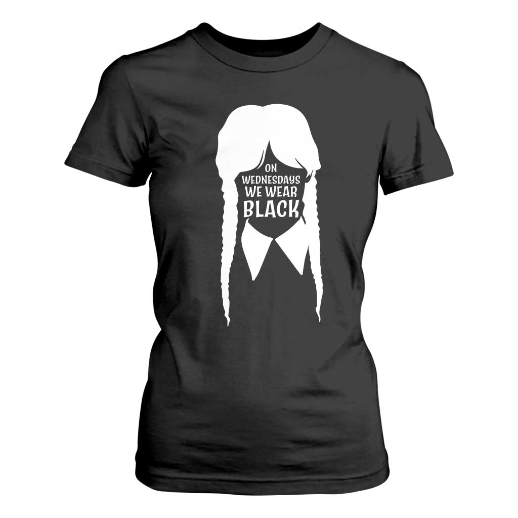 On Wednesdays We Wear Black T Shirt For Women Goth Halloween TS10 Black Print Your Wear