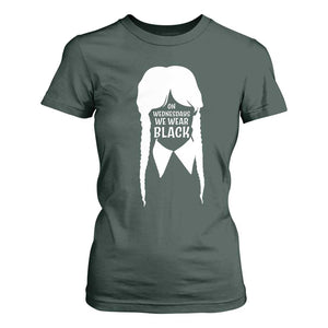 On Wednesdays We Wear Black T Shirt For Women Goth Halloween TS10 Dark Forest Green Print Your Wear
