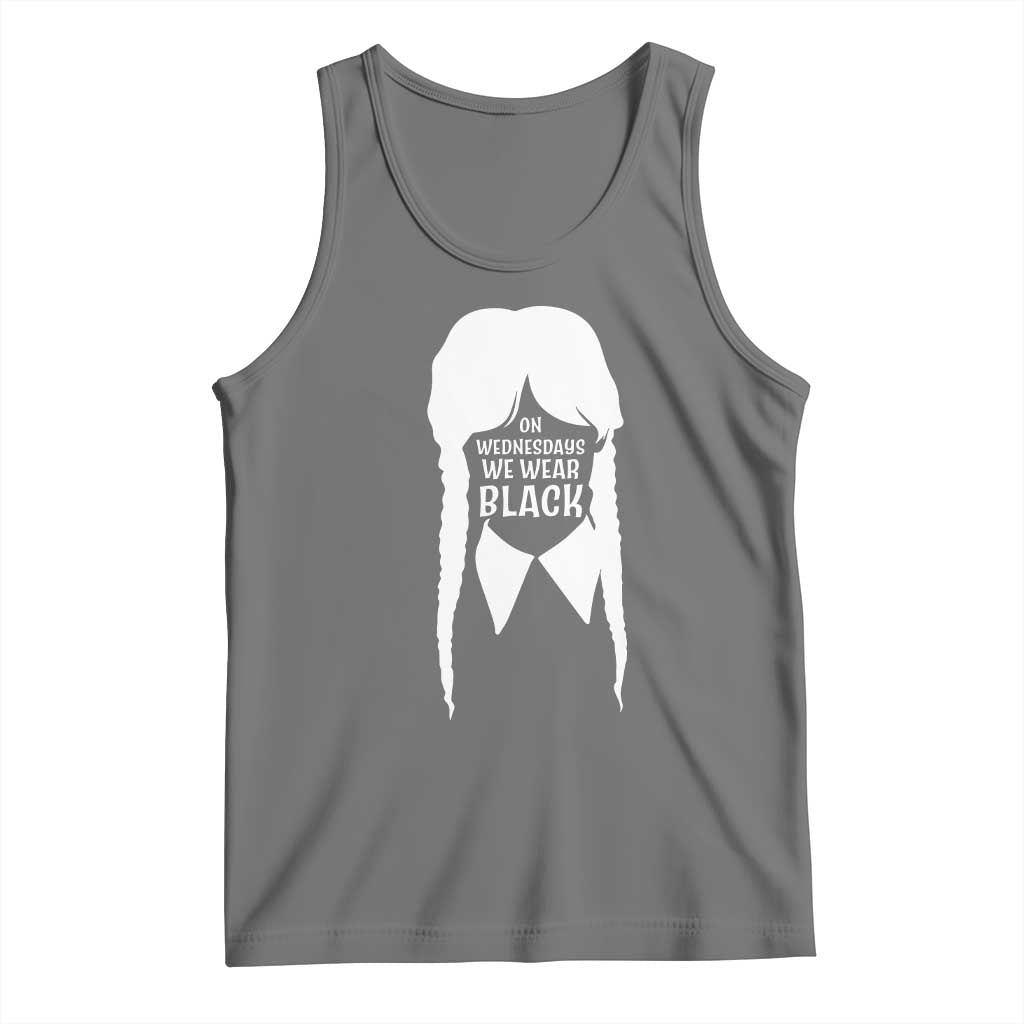 On Wednesdays We Wear Black Tank Top Goth Halloween TS10 Black Heather Print Your Wear