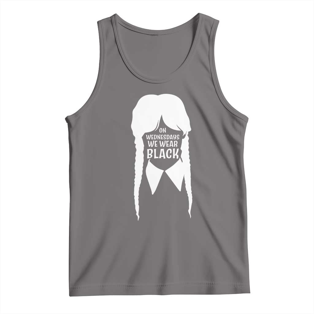 On Wednesdays We Wear Black Tank Top Goth Halloween TS10 Deep Heather Print Your Wear