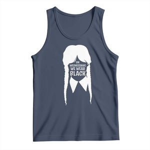 On Wednesdays We Wear Black Tank Top Goth Halloween TS10 Navy Print Your Wear