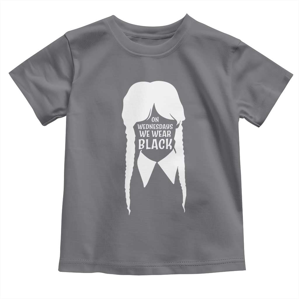 On Wednesdays We Wear Black Toddler T Shirt Goth Halloween TS10 Charcoal Print Your Wear