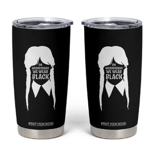 On Wednesdays We Wear Black Tumbler Cup Goth Halloween TS10 Black Print Your Wear