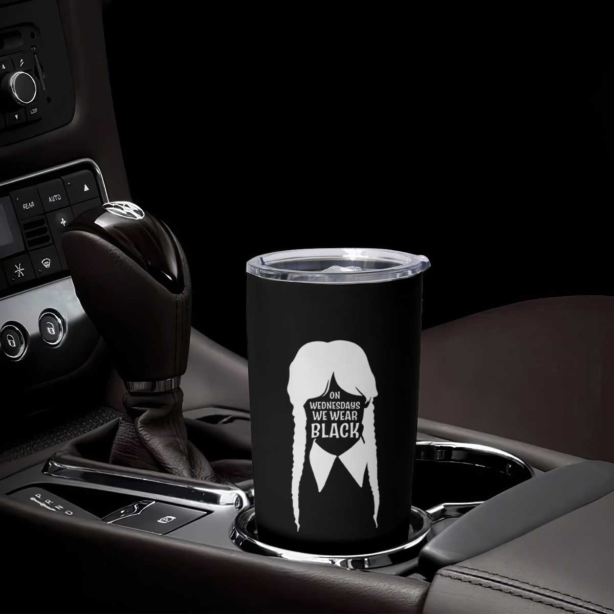 On Wednesdays We Wear Black Tumbler Cup Goth Halloween TS10 Print Your Wear