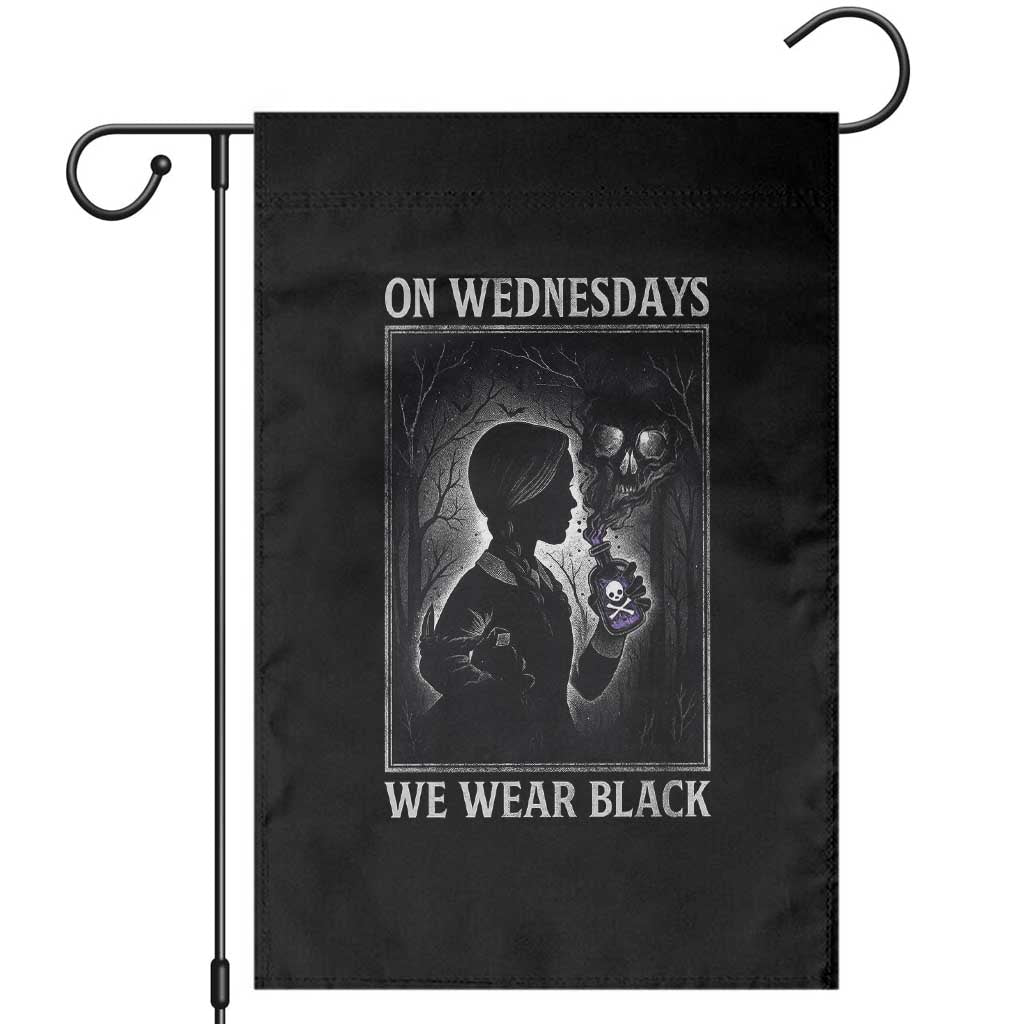 On Wednesdays We Wear Black Garden Flag Tarot Card Goth Halloween TS10 Black Print Your Wear