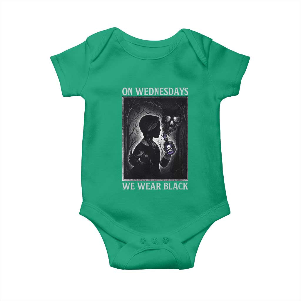On Wednesdays We Wear Black Baby Onesie Tarot Card Goth Halloween TS10 Irish Green Print Your Wear