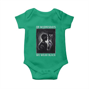 On Wednesdays We Wear Black Baby Onesie Tarot Card Goth Halloween TS10 Irish Green Print Your Wear