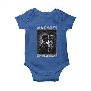 On Wednesdays We Wear Black Baby Onesie Tarot Card Goth Halloween TS10 Royal Blue Print Your Wear