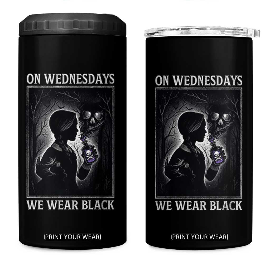 On Wednesdays We Wear Black 4 in 1 Can Cooler Tumbler Tarot Card Goth Halloween TS10 One Size: 16 oz Black Print Your Wear