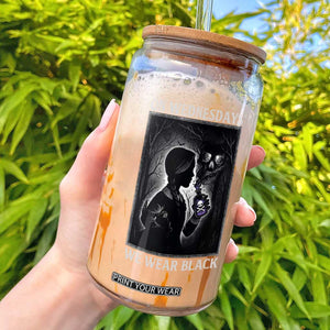 On Wednesdays We Wear Black Glass Can Tarot Card Goth Halloween TS10 Black Print Your Wear