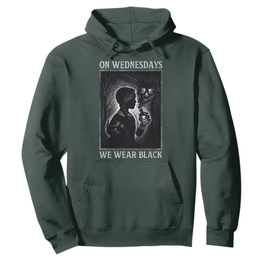 On Wednesdays We Wear Black Hoodie Tarot Card Goth Halloween TS10 Dark Forest Green Print Your Wear