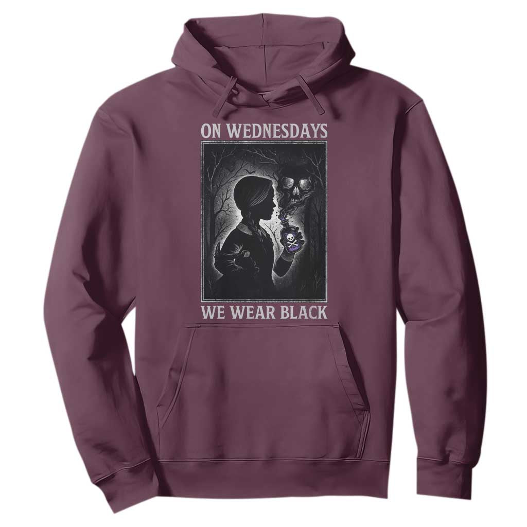 On Wednesdays We Wear Black Hoodie Tarot Card Goth Halloween TS10 Maroon Print Your Wear