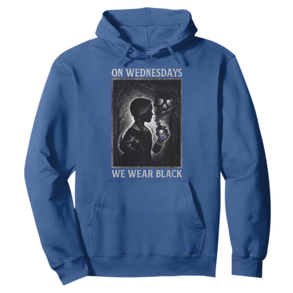 On Wednesdays We Wear Black Hoodie Tarot Card Goth Halloween TS10 Royal Blue Print Your Wear