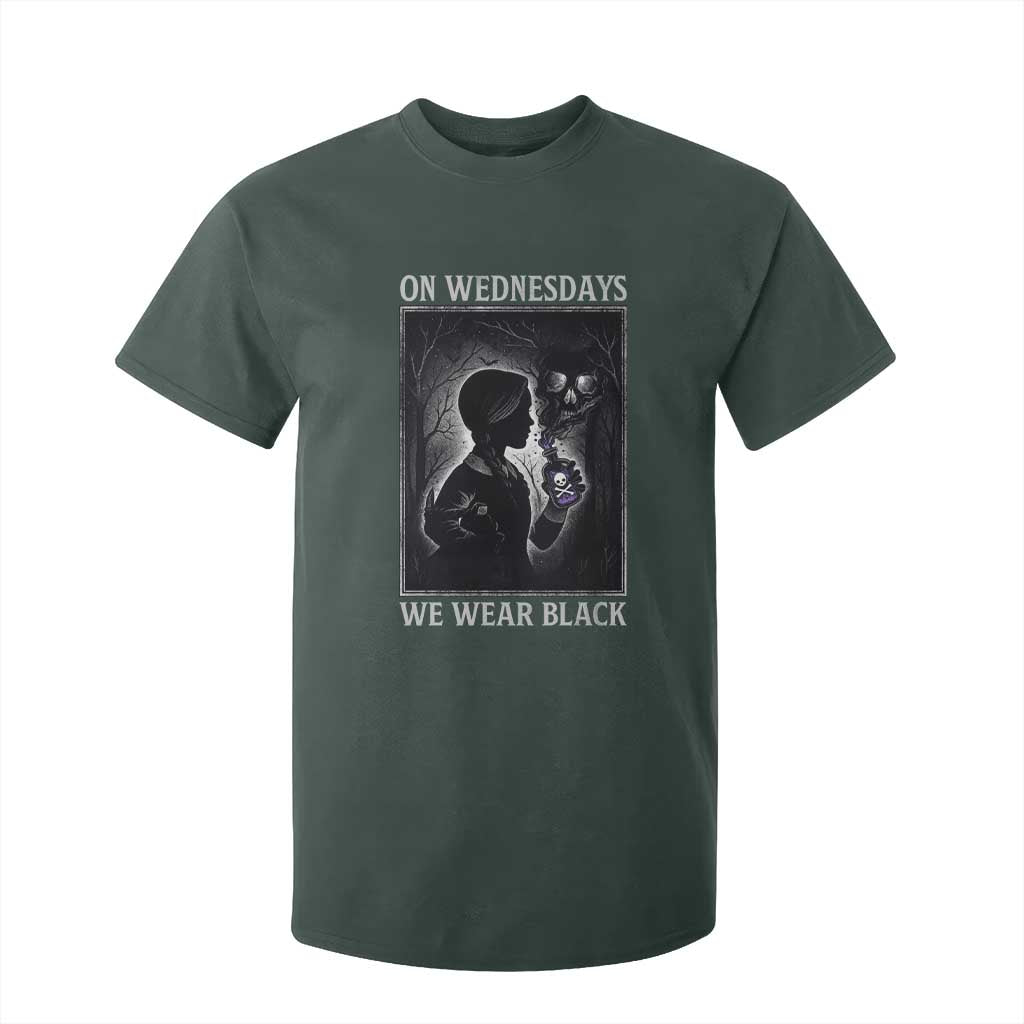 On Wednesdays We Wear Black T Shirt For Kid Tarot Card Goth Halloween TS10 Dark Forest Green Print Your Wear