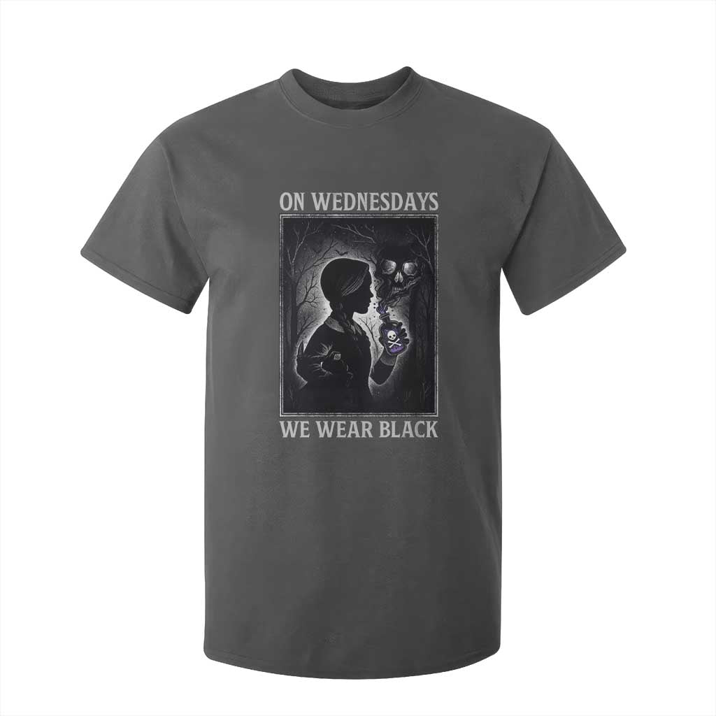 On Wednesdays We Wear Black T Shirt For Kid Tarot Card Goth Halloween TS10 Dark Heather Print Your Wear