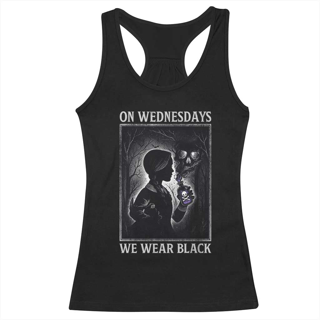 On Wednesdays We Wear Black Racerback Tank Top Tarot Card Goth Halloween TS10 Black Print Your Wear