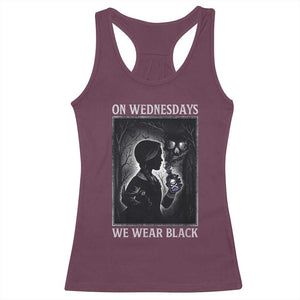 On Wednesdays We Wear Black Racerback Tank Top Tarot Card Goth Halloween TS10 Maroon Print Your Wear