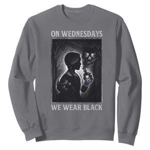 On Wednesdays We Wear Black Sweatshirt Tarot Card Goth Halloween TS10 Charcoal Print Your Wear