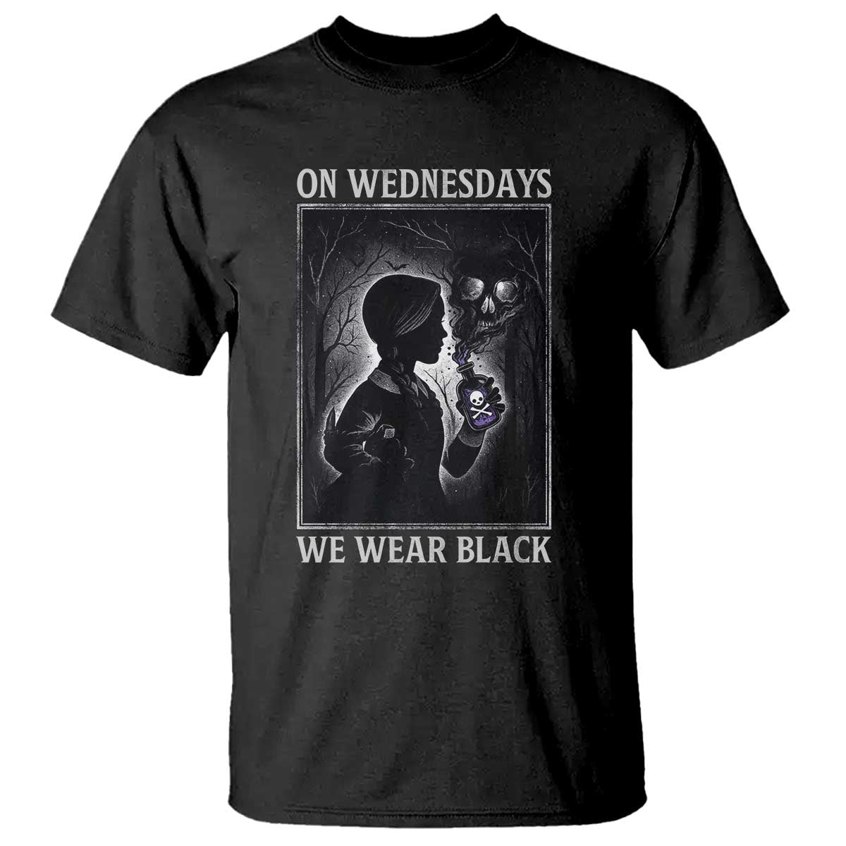 On Wednesdays We Wear Black T Shirt Tarot Card Goth Halloween TS10 Black Print Your Wear
