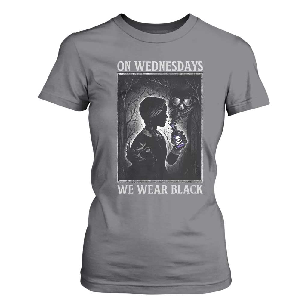 On Wednesdays We Wear Black T Shirt For Women Tarot Card Goth Halloween TS10 Charcoal Print Your Wear