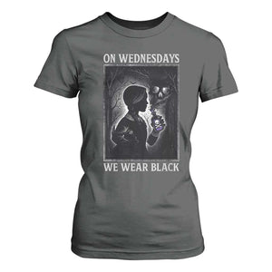 On Wednesdays We Wear Black T Shirt For Women Tarot Card Goth Halloween TS10 Dark Heather Print Your Wear