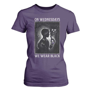 On Wednesdays We Wear Black T Shirt For Women Tarot Card Goth Halloween TS10 Purple Print Your Wear