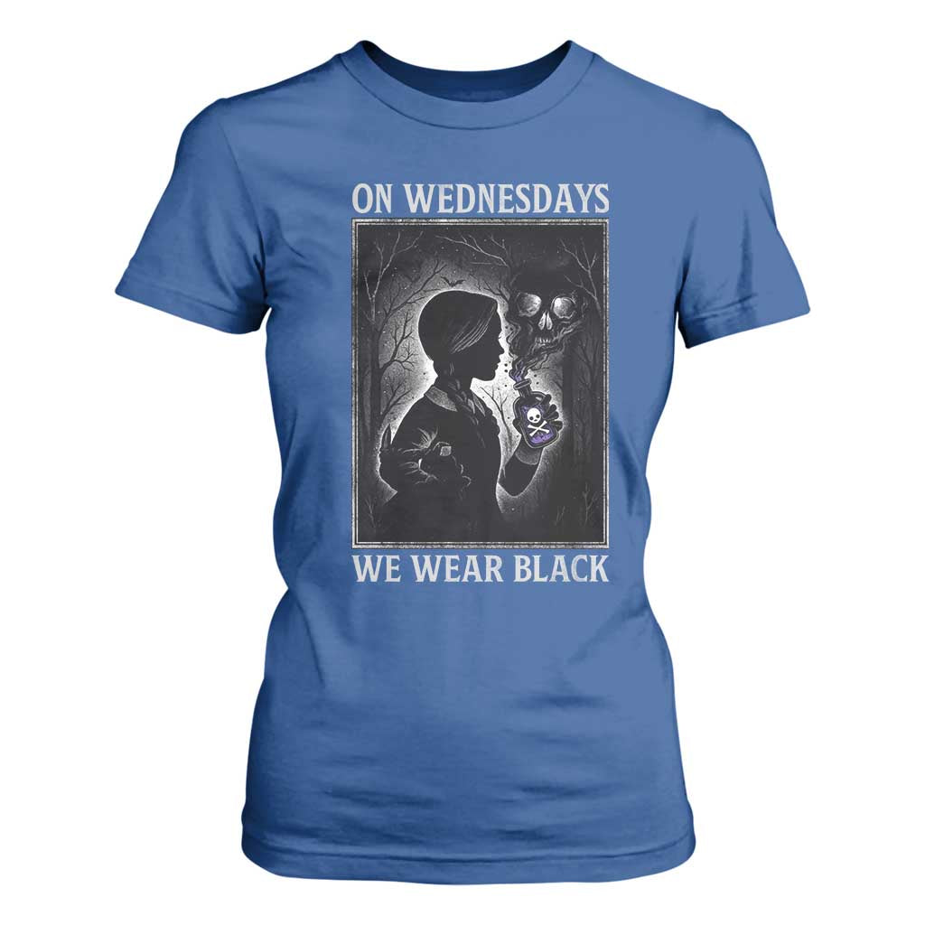 On Wednesdays We Wear Black T Shirt For Women Tarot Card Goth Halloween TS10 Royal Blue Print Your Wear
