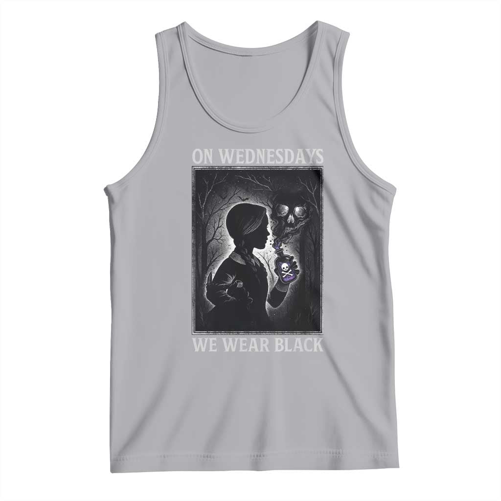 On Wednesdays We Wear Black Tank Top Tarot Card Goth Halloween TS10 Athletic Heather Print Your Wear