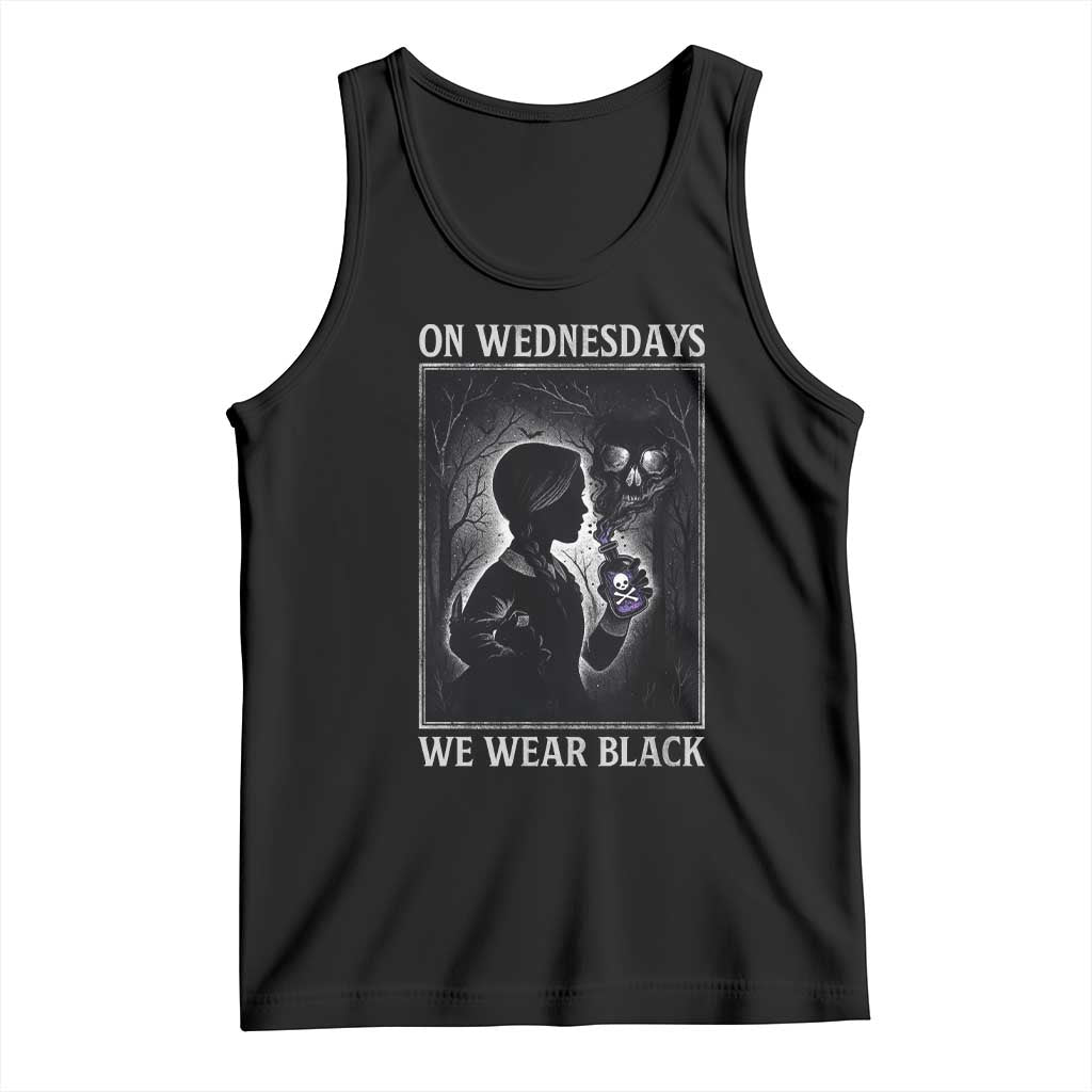On Wednesdays We Wear Black Tank Top Tarot Card Goth Halloween TS10 Black Print Your Wear