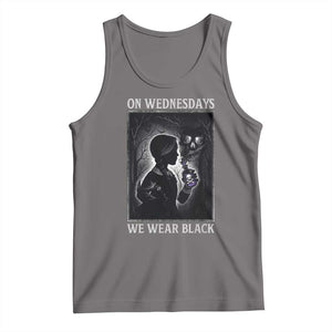On Wednesdays We Wear Black Tank Top Tarot Card Goth Halloween TS10 Deep Heather Print Your Wear