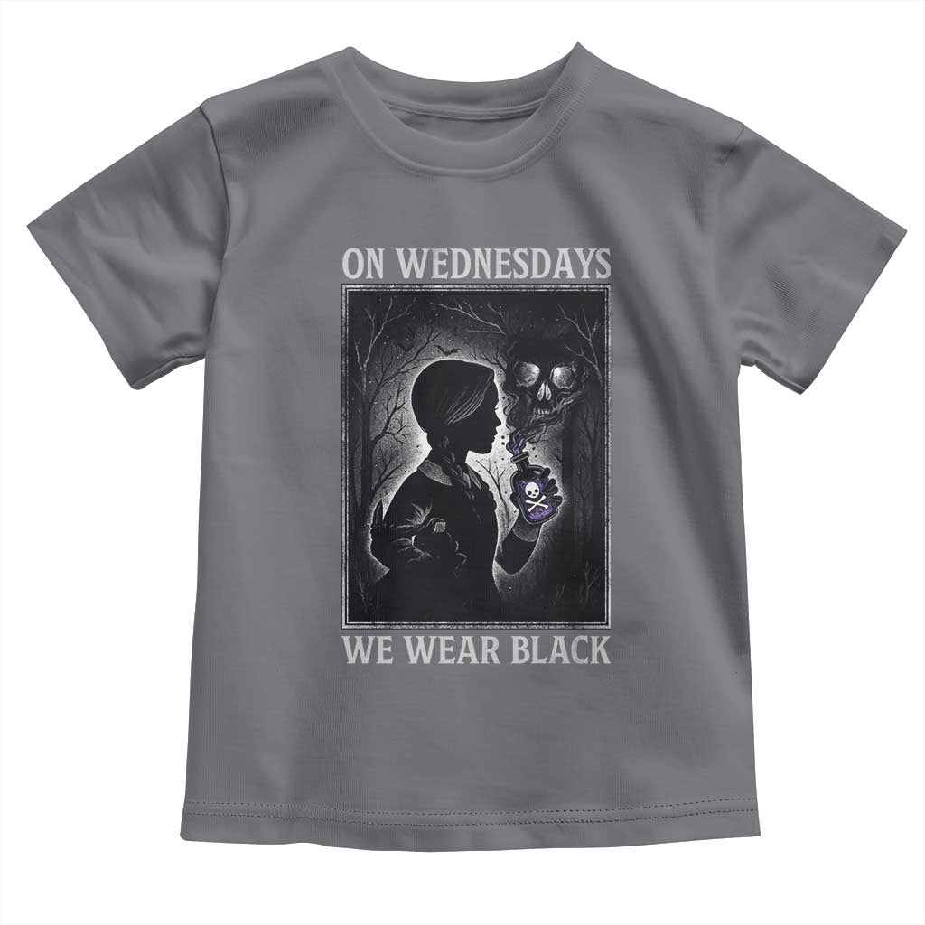 On Wednesdays We Wear Black Toddler T Shirt Tarot Card Goth Halloween TS10 Charcoal Print Your Wear
