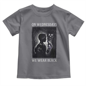 On Wednesdays We Wear Black Toddler T Shirt Tarot Card Goth Halloween TS10 Charcoal Print Your Wear
