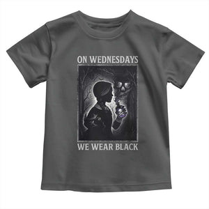 On Wednesdays We Wear Black Toddler T Shirt Tarot Card Goth Halloween TS10 Dark Heather Print Your Wear