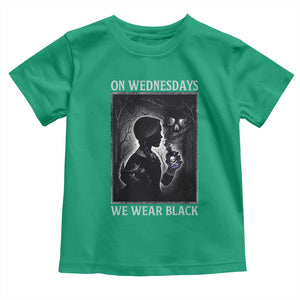 On Wednesdays We Wear Black Toddler T Shirt Tarot Card Goth Halloween TS10 Irish Green Print Your Wear