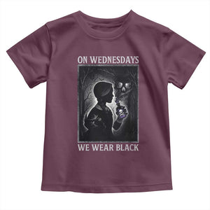 On Wednesdays We Wear Black Toddler T Shirt Tarot Card Goth Halloween TS10 Maroon Print Your Wear