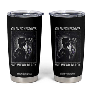 On Wednesdays We Wear Black Tumbler Cup Tarot Card Goth Halloween TS10 Black Print Your Wear