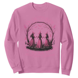 In October We Wear Pink Witches Sweatshirt Spooky Breast Cancer Witch Halloween Pink Ribbon TS10 Azalea Print Your Wear