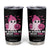 In October We Wear Pink Ghost Tumbler Cup Halloween Breast Cancer Pink Ribbon Pumpkin TS10 Black Print Your Wear